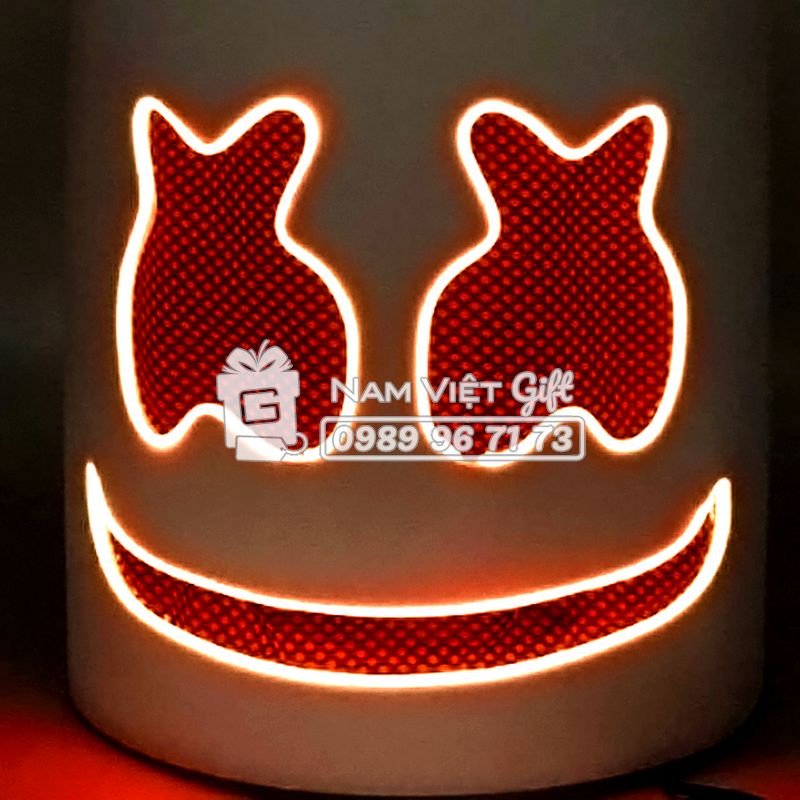 Mặt Nạ Hóa Trang DJ Marshmellow Có Đèn LED Cosplay Halloween