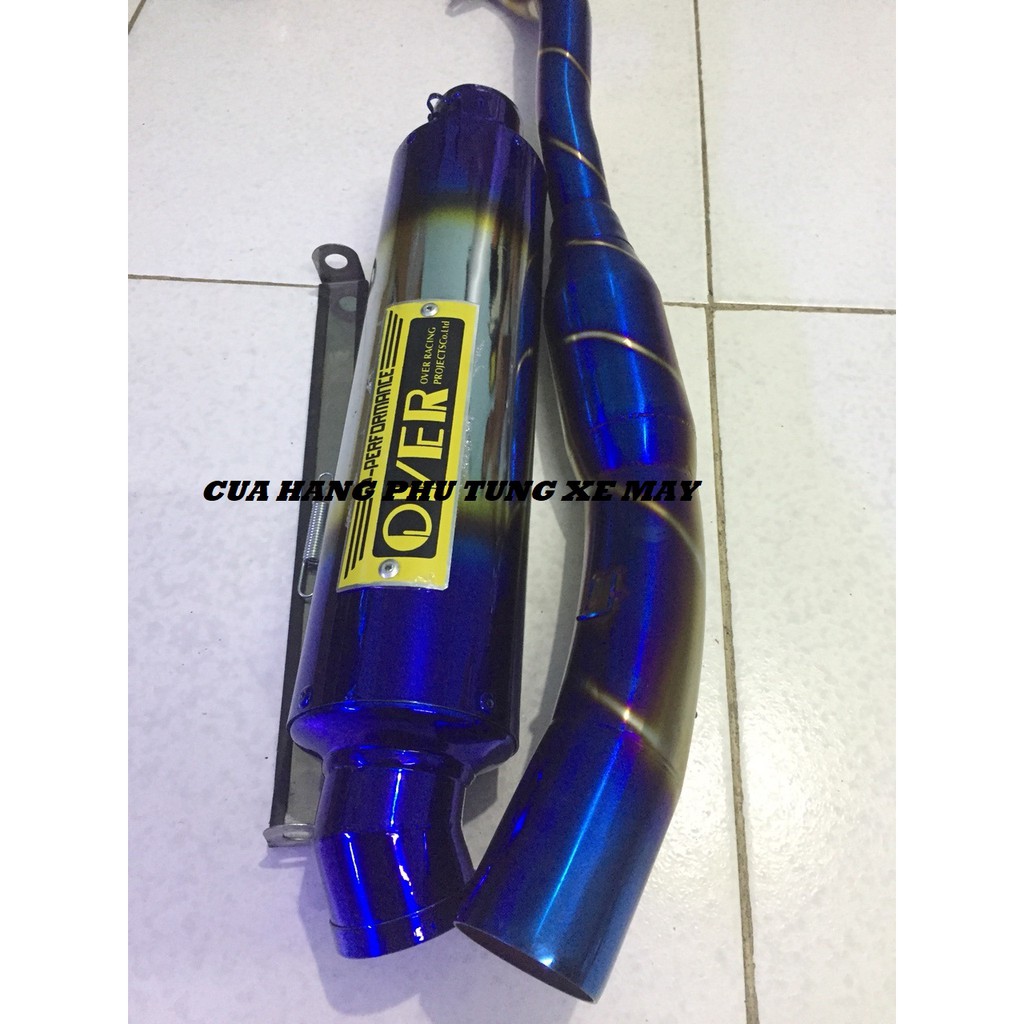 Pô Over titan kèm cổ bầu hơi titan gắn xe Ex135, Ex150, Winner 150, Winner X, Raider Fi, Satria