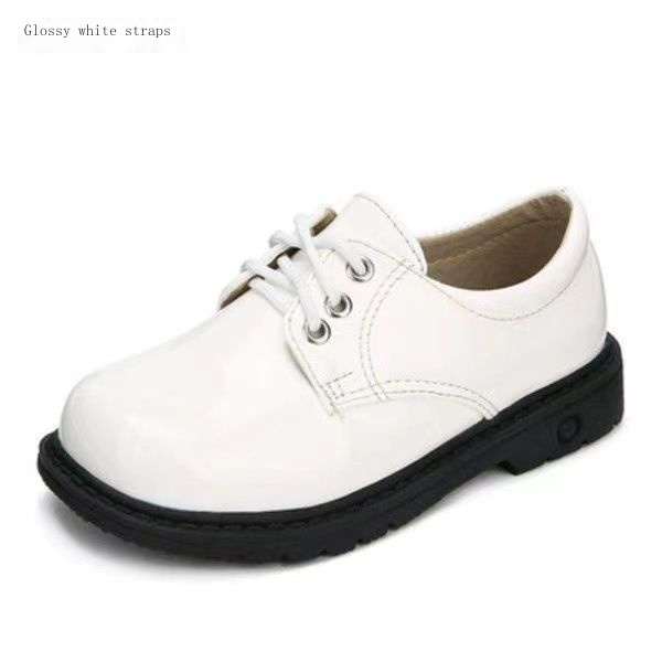 Giày Lười Nam Màu Đen &#Giày Da Đế Mềm Màu Trắng Đen Phong Cách Anh Quốc Cho Bé 039; S