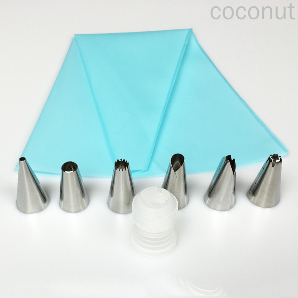 Set 16 Túi Bắt Bông Kem Kèm 14 Đầu Bắt Kem Bằng Thép Không Gỉ Tiện Dụng