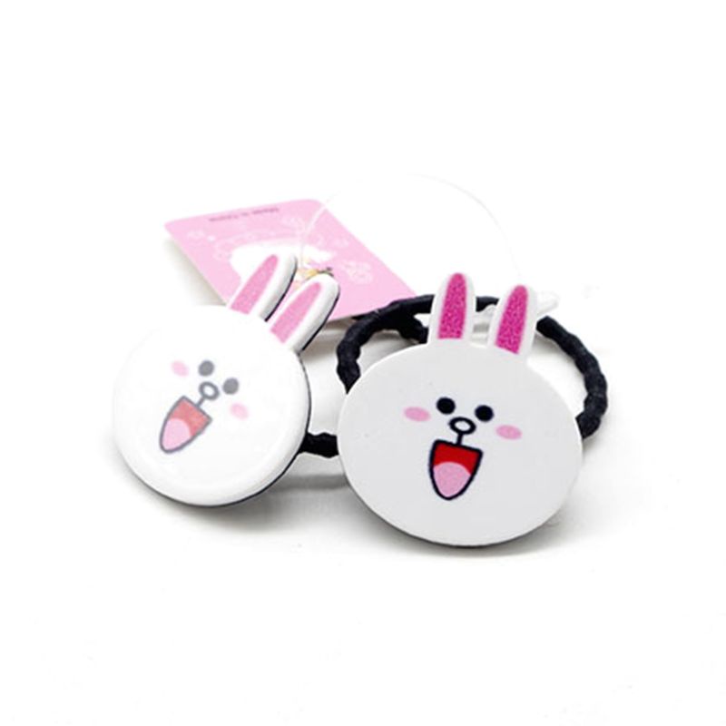 Set 2 Cặp Giá Đỡ Buộc Tóc Đuôi Ngựa Hình Thú Hoạt Hình Dễ Thương Cho Bé Gái