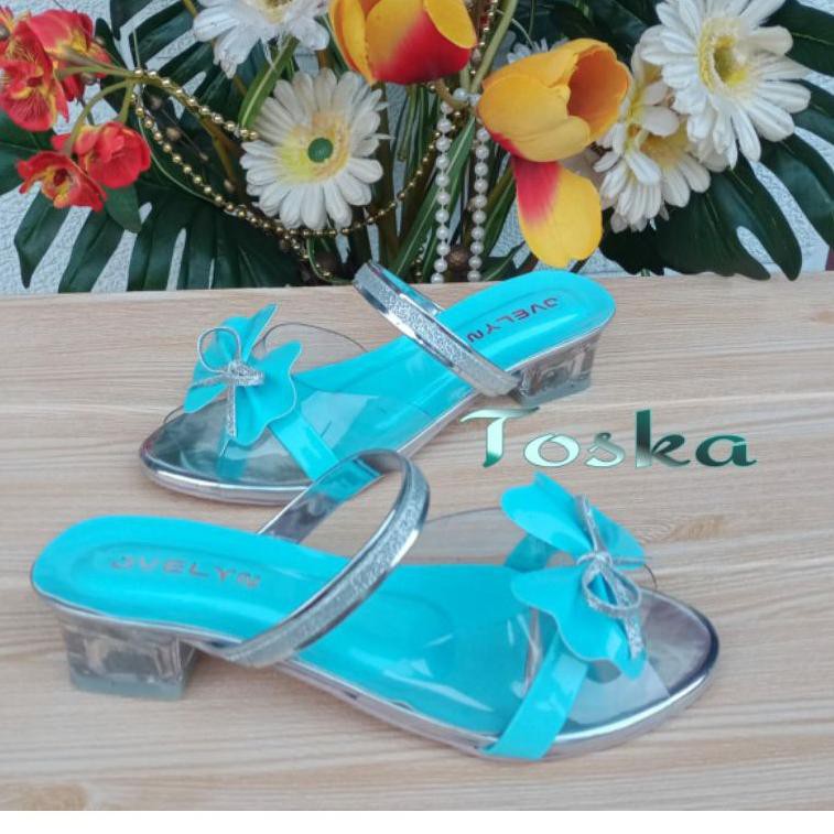 Giày Sandal Đế Thủy Tinh Họa Tiết Bướm Đáng Yêu Cho Bé Gái