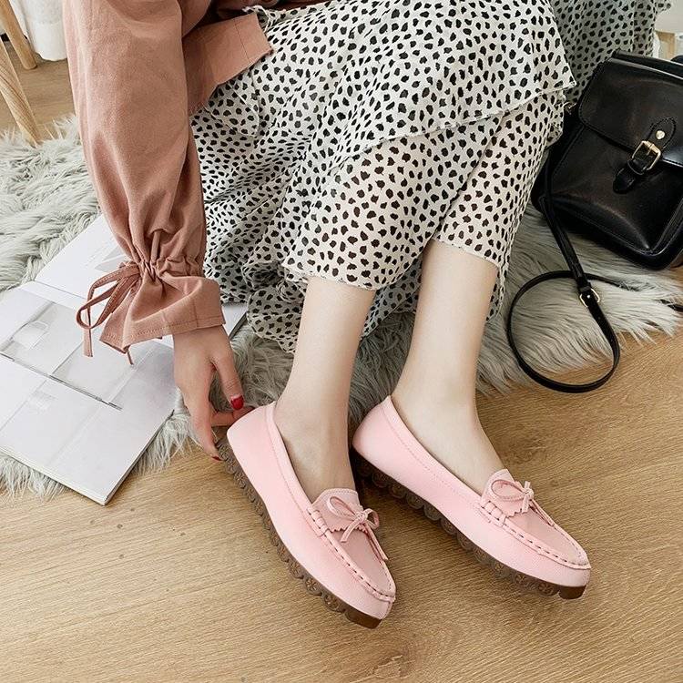 Giày mũi tròn Giày BúP Bê Đế MềM Phong CáCh HàN QuốC