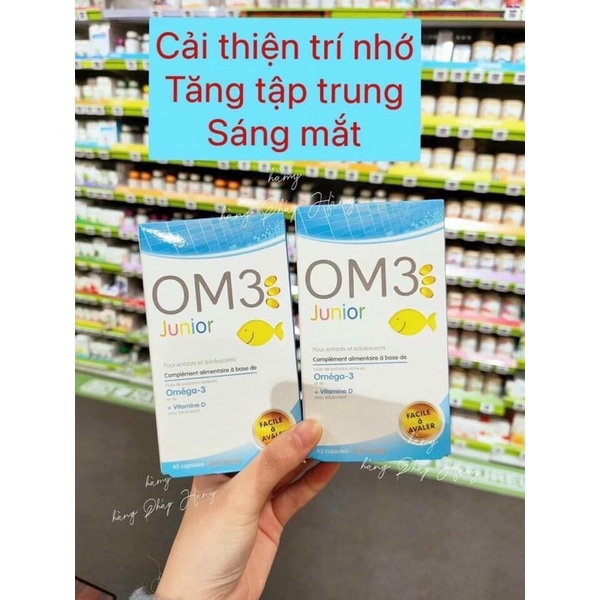 ✅[Chính Hãng] OM3 JUNIOR bổ sung omega3 cho bé tăng cường thị lực cải thiện trí nhớ hộp 45v