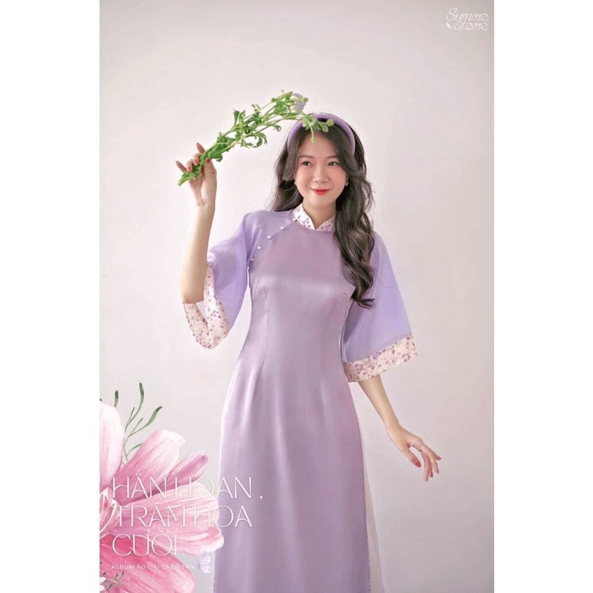 Áo dài truyền thống phối nhí cách điệu trẻ trung năng động