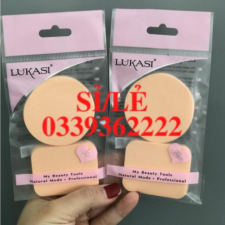 [ CHÍNH HÃNG ] Một gói 2 bông đánh phấn trang điểm Lukasi Sena Beauty