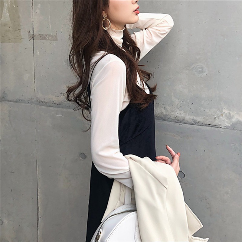 Áo Tay Dài Cổ Cao Phong Cách Retro Thu Hút Dành Cho Nữ