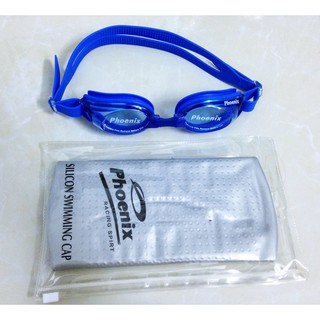 COMBO kính bơi mũ bơi Phoenix bạc
