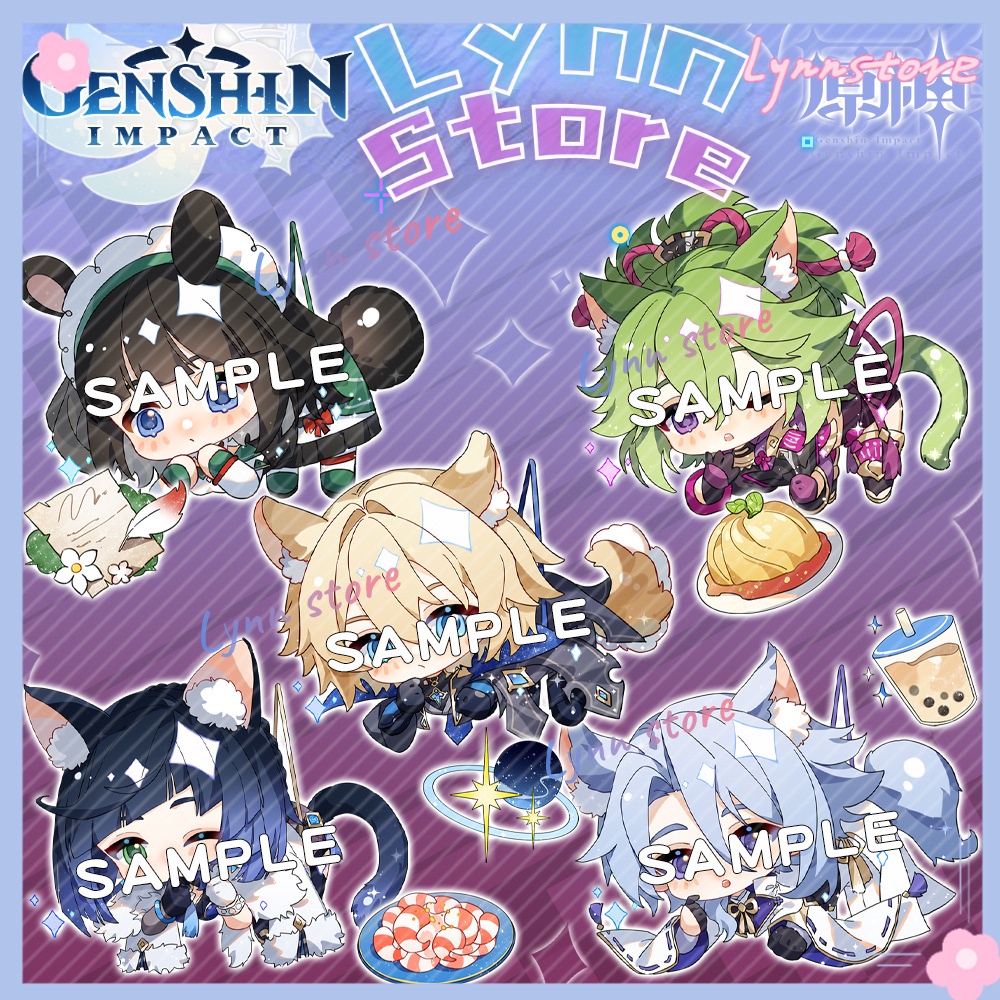 Genshin Impact Acrylic Keychain Yelan Kamizato Ayaka Ayato Kuki Shinobu Dainsleif Phim hoạt hình Chìa khóa Trang sức Phụ kiện Mặt dây chuyền Quà tặng