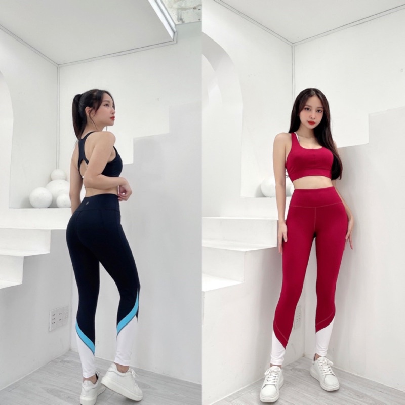 SET BỘ ĐỒ TẬP GYM NỮ THUN PHỐI 3 MÀU ( TẶNG KÈM MÚT) GYM,THỂ THAO,YOGA