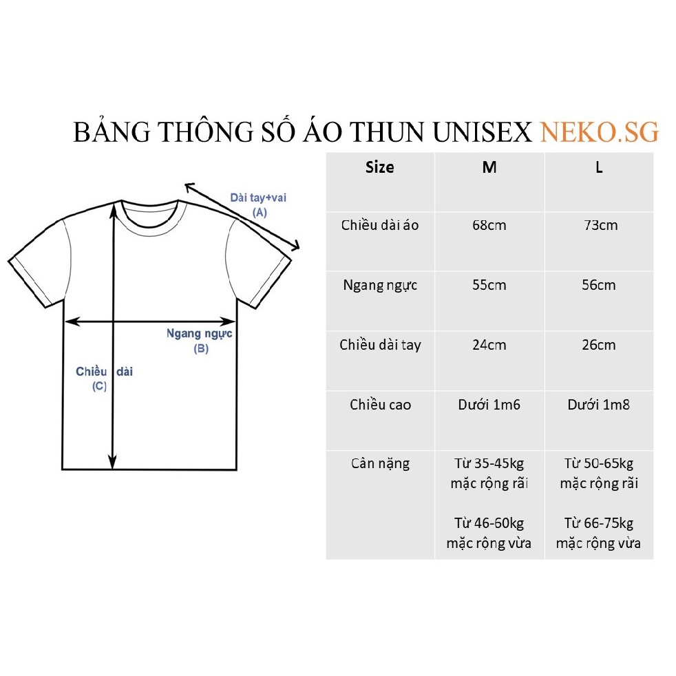 Áo thun tay lỡ form rộng unisex Neko.sg ATL170