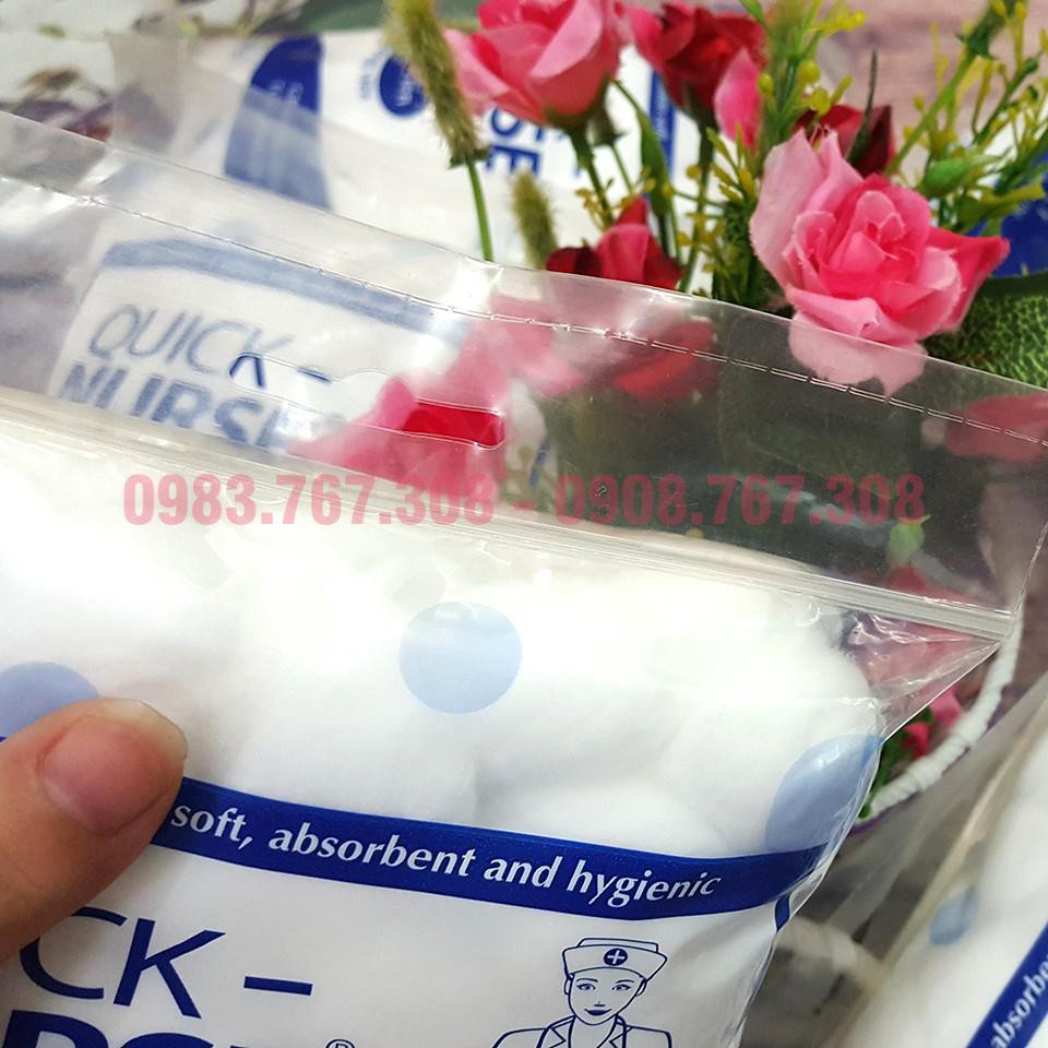 Bông Nút Tai Cho Mẹ Tiện Lợi Quick Nurse (Bịch 100 Viên Sẵn) - 8936040074126