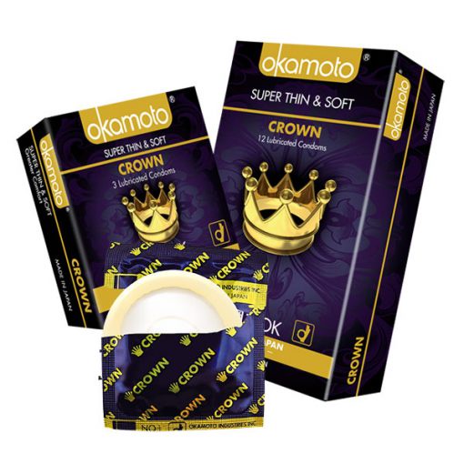 Bao cao suFreeshipOkamoto Crown 10 cái kích cỡ nhỏ, siêu mỏng và mềm mại