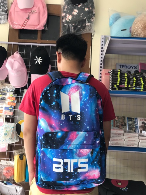 Balo Bts galaxy vải canvas xịn nhiều ngăn