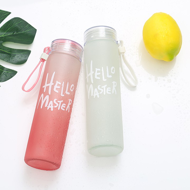 Bình nước thủy tinh Hello Master 480ML- cực đẹp