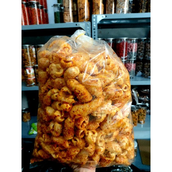 1KG Da heo sấy giòn vị tỏi ớt túi lớn chất lượng, đồ ăn vặt ngon, Ăn vặt Thi Thi