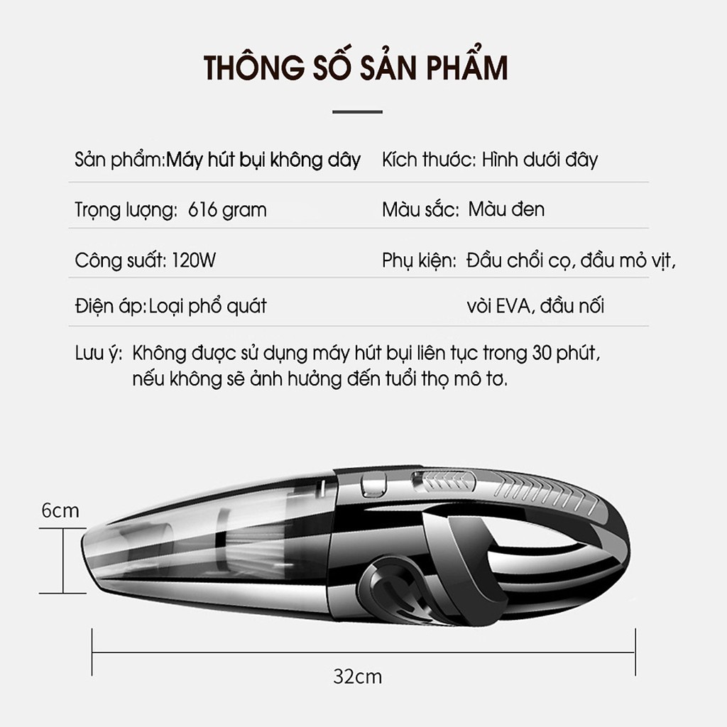 Máy hút bụi mini cầm tay siêu mạnh,hút siêu sạch