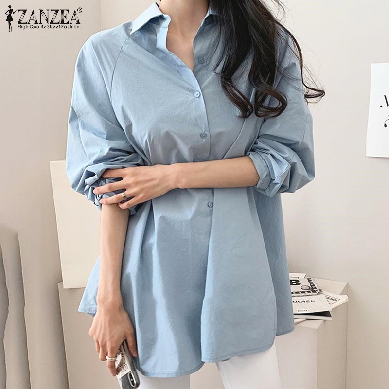 Áo Sơ Mi ZANZEA Cho Nữ Tay Dài Hợp Thời Trang