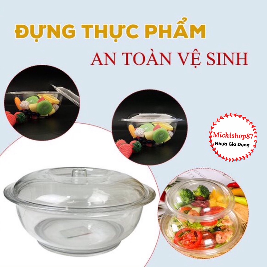 Bát Đựng Canh, Tô Cơm, Bát Đựng Thực Phẩm Có Nắp Đậy Trong Suốt Nhựa Việt Nhật - Âu Phíp Nhựa Trong Chịu Nhiệt Cao