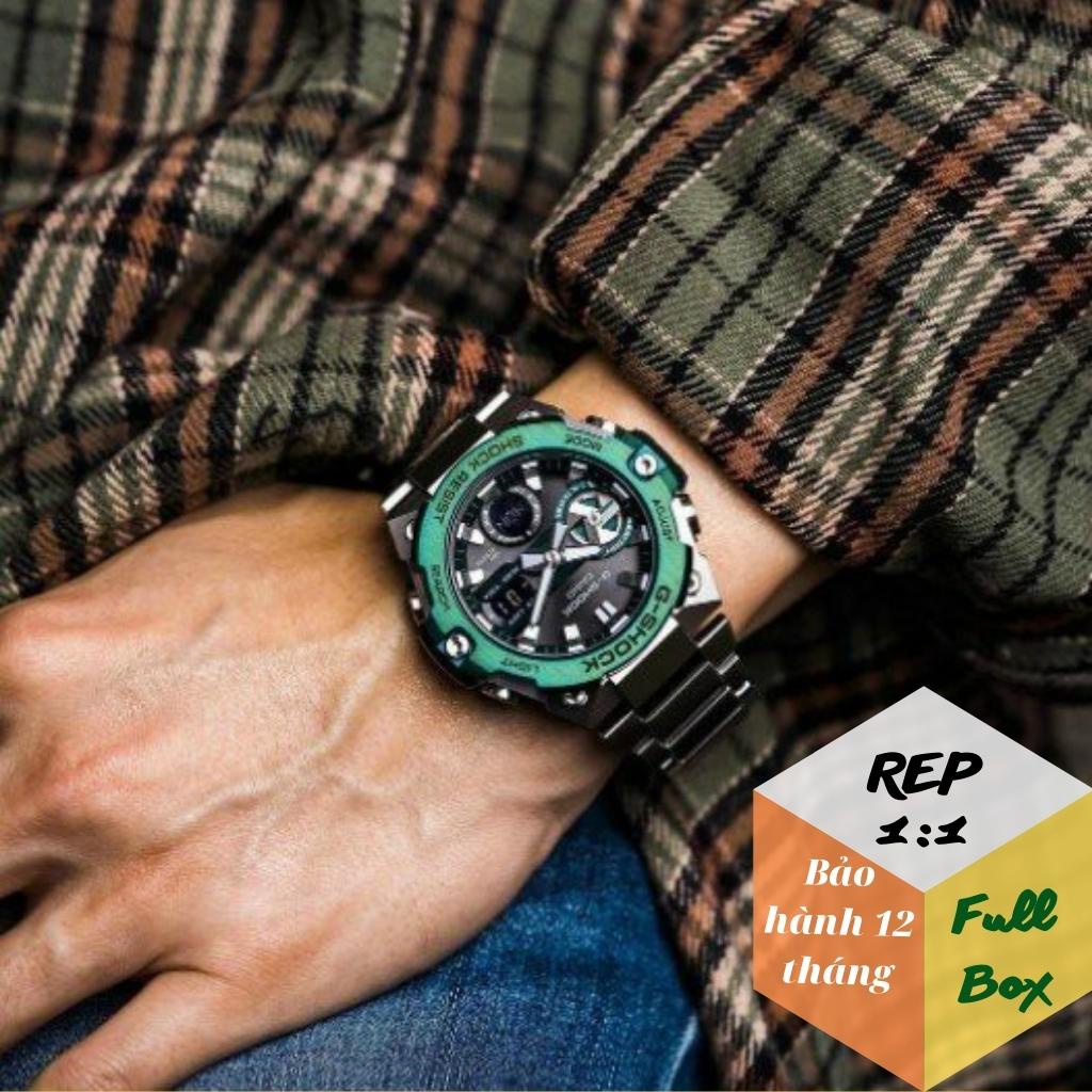 Đồng hồ nam Full thép GST-B400-1A Thể thao màu xanh lá kích thước 46,6mm × 49,6mm × 12,9mm