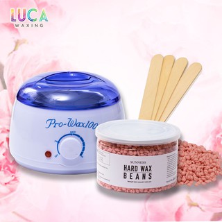Combo wax lông siêu đỉnh, nồi nấu sáp + 1 hộp sáp 300gr + 4 que gỗ