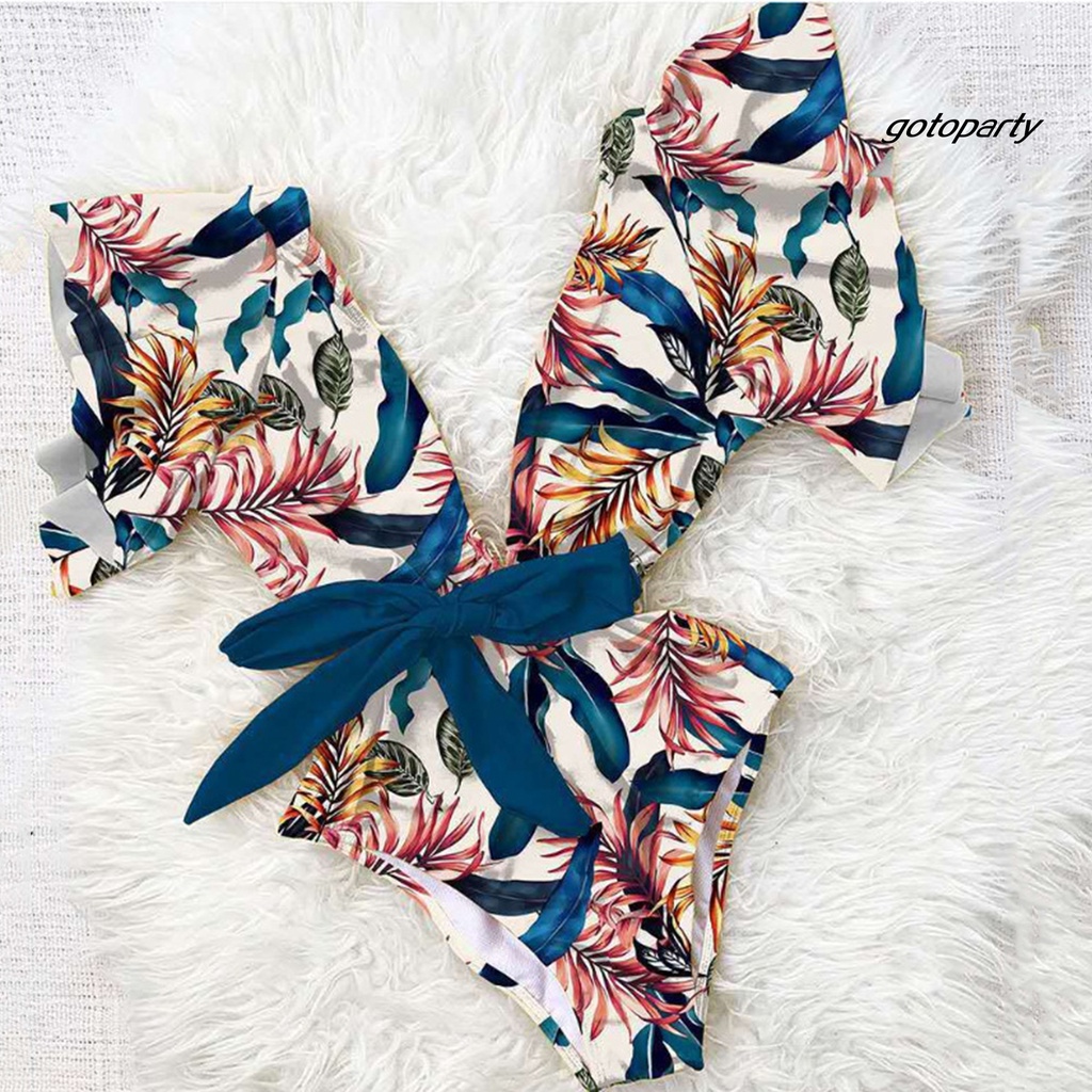 Bộ Đồ Bơi Một Mảnh Cổ Chữ V Hở Lưng In Họa Tiết Hoa Quyến Rũ Dành Cho Nữ | BigBuy360 - bigbuy360.vn