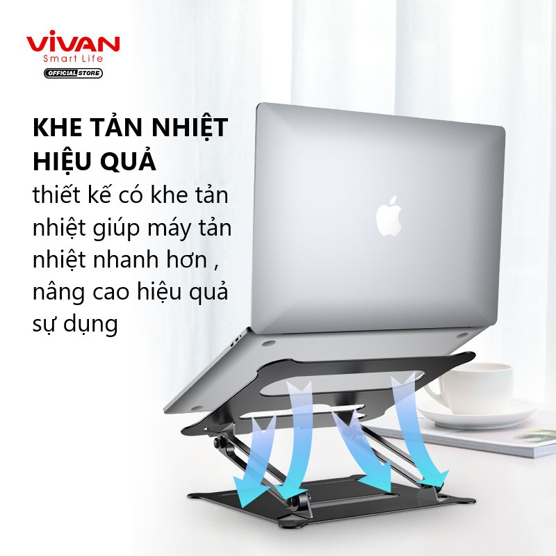 Giá Đỡ Laptop/Máy Tính Bảng VIVAN VLS01 Hợp Kim Nhôm Khe Tản Nhiệt Chỉnh Linh Hoạt