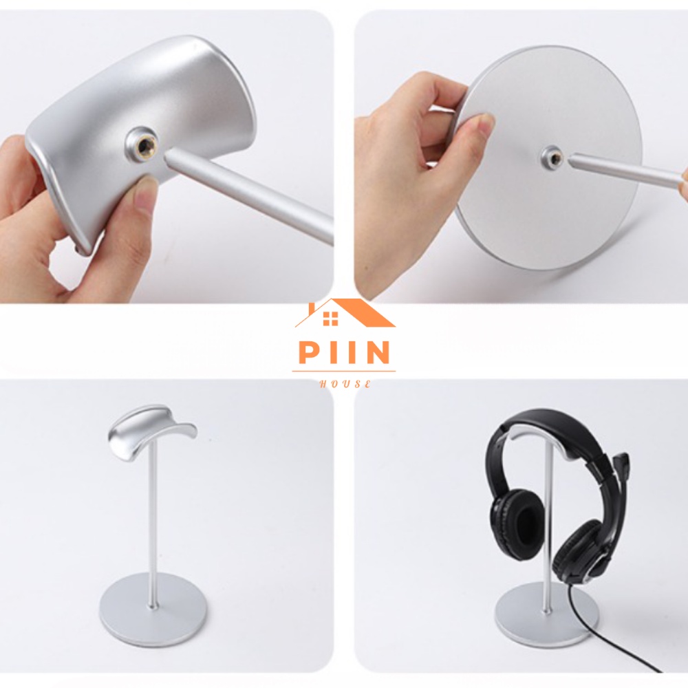 Giá treo tai nghe thân bằng hợp kim nhôm chắc chắn, giá đỡ chống xước và bảo vệ chụp tai PIIN HOUSE