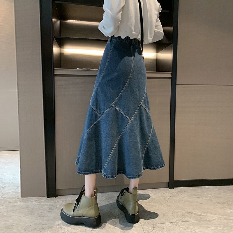 Chân Váy Denim Đuôi Cá Dáng Chữ a Lưng Cao Thời Trang Mùa Hè Mới Cho Nữ