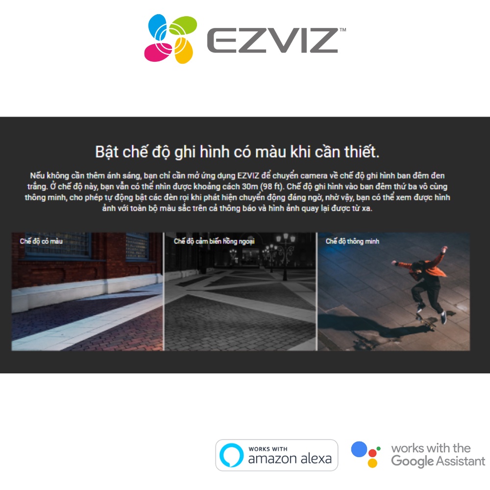 Camera EZVIZ C3W Pro 2MP/ 4MP, wifi mạnh mẽ, ngoài trời, độ phân giải 4MP, IP67, ghi hình màu ban đêm, cảnh báo chủ động