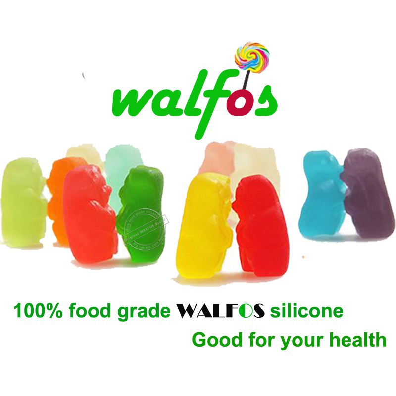 Khuôn Silicone Walfos 53 Ô Làm Đá Hình Gấu Kẹo Dẻo 15.5x16.5cm Tiện Dụng