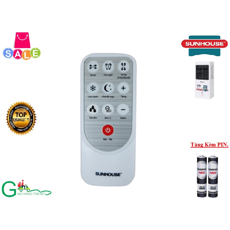 Remote Điều khiển từ xa quạt điều hòa Sunhouse SHD7756, SHD7721 - Hàng chính hãng,mới 100%-Tặng kèm Pin