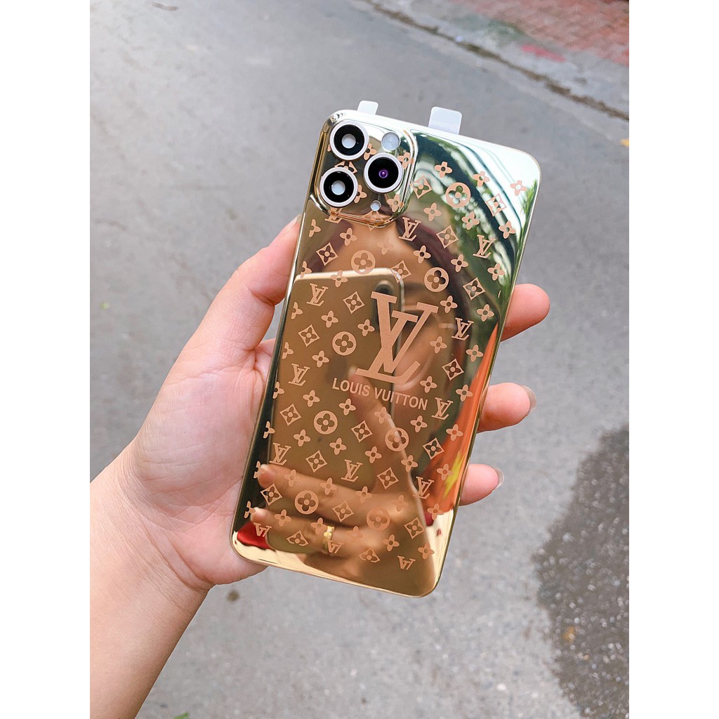 Miếng Dán độ lưng full mạ vàng 24K tráng gương hình LV,GCC từ X / Xs / Xs Max lên 11 Pro /11 Pro Max, XR lên 11