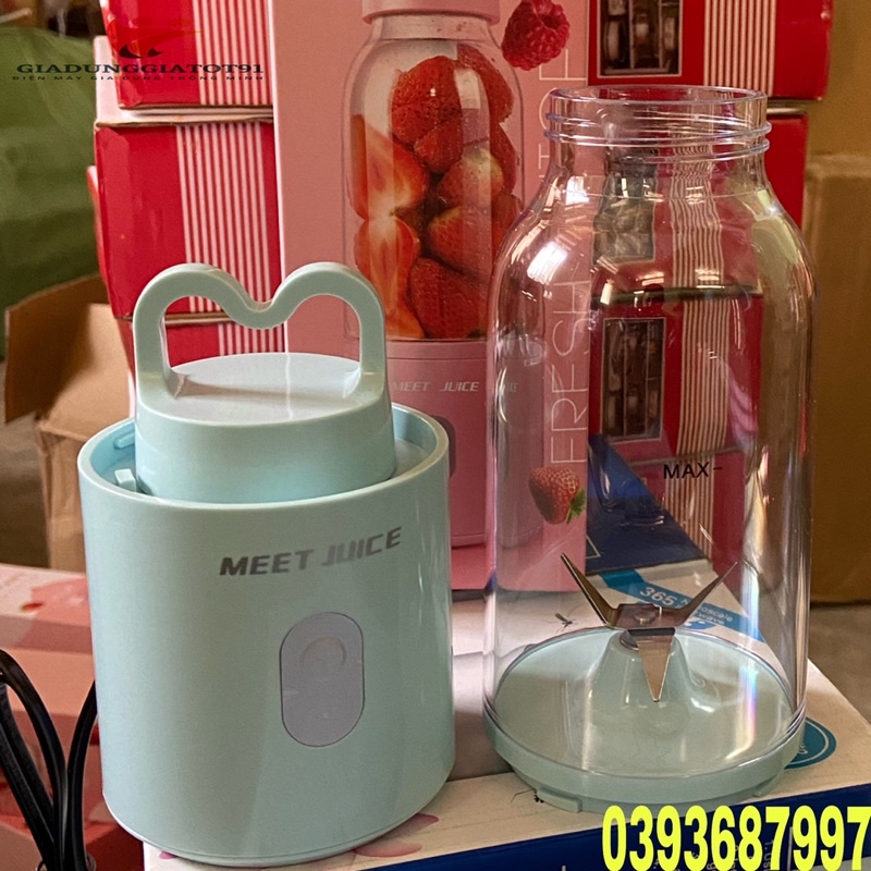 [Mã ELHA22 giảm 5% đơn 300K] Máy xay sinh tố cầm tay mini/ Máy xay đa năng Meet Juice Xay cực nhanh