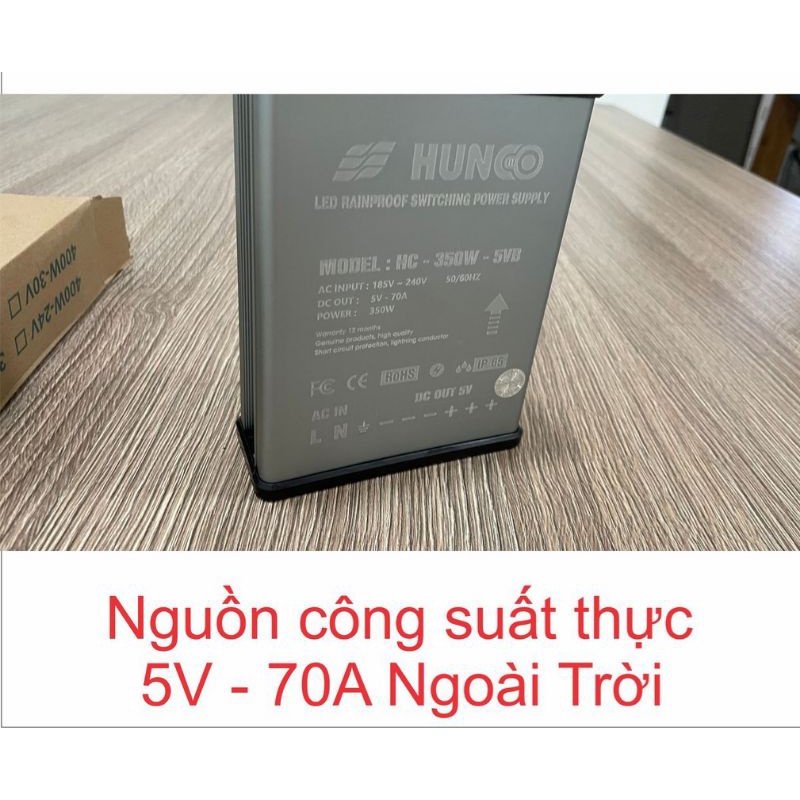 (Trợ giá) nguồn đèn led 5V 70A vỏ nhôm chống nước ngoài trời Hình thật