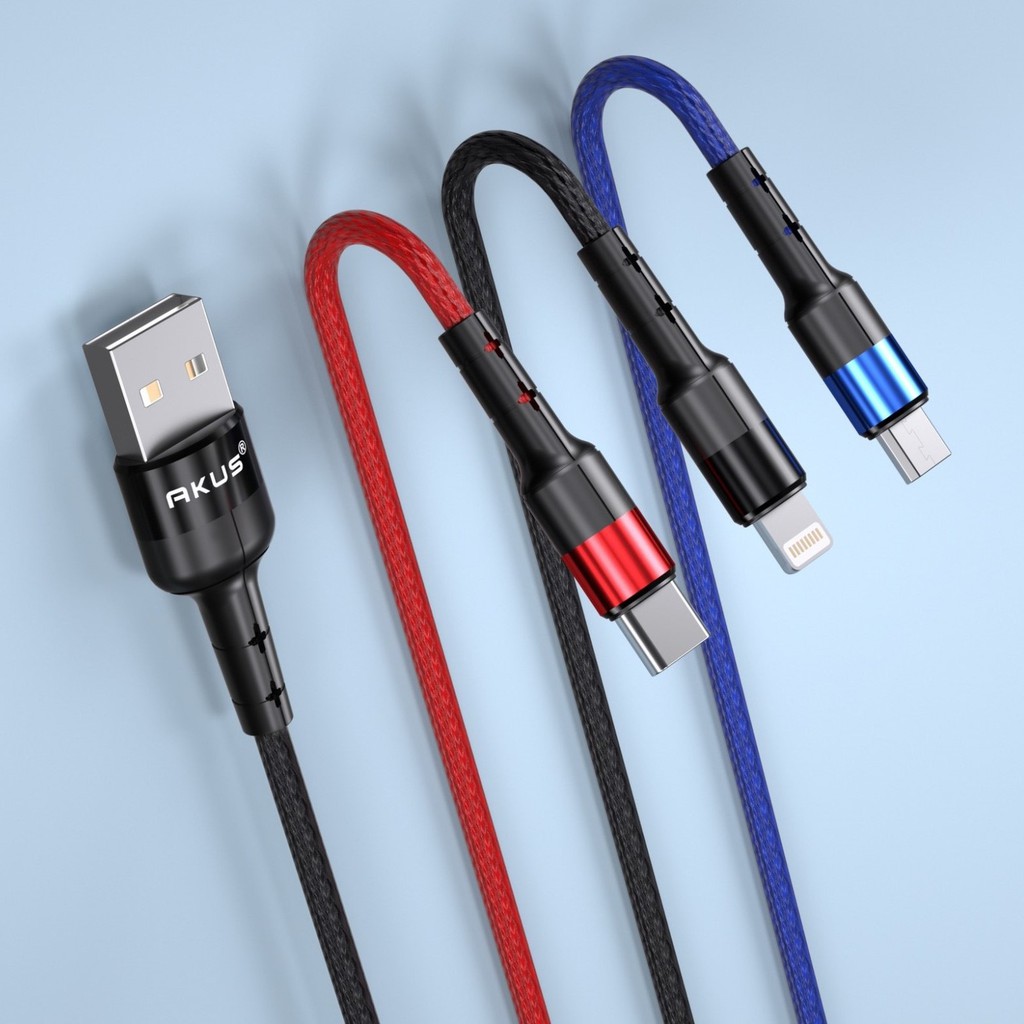 Cáp Đa Năng Micro USB/TypeC/Lightning 3 Trong 1 Dành Cho iPhone/iPad/Android CA31C Chính Hãng AKUS