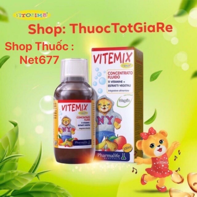 [Kèm Quà Tặng ] FitoBimBi Vitemix - Vitamin cho bé, Thảo dược Châu Âu ( Chính Hãng Italy)