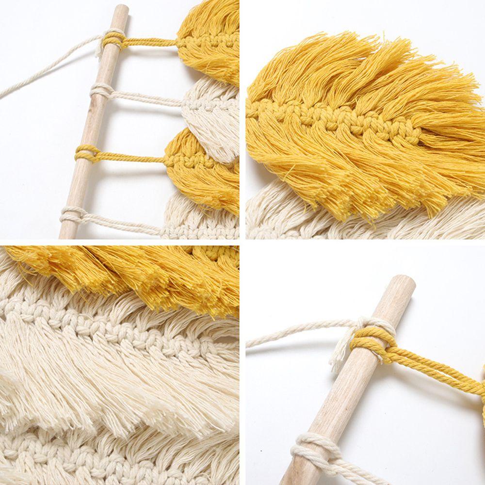 Phụ Kiện Treo Tường Trang Trí Phòng Khách / Phòng Ngủ Hình Lông Vũ Bằng Gỗ Phong Cách Boho