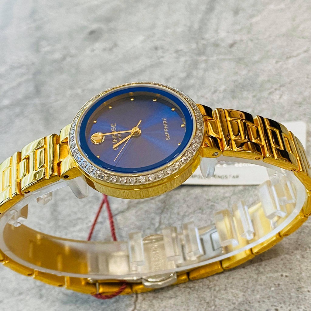 Đồng hồ Sunrise nữ chính hãng L.9949.AA.G.X - kính saphire chống trầy - Đính đá Swa