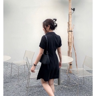 (SHOP BIGSIZE nữ 50kg đến 90kg )đầm sơ mi thiết kế nhấn eo đơn giản