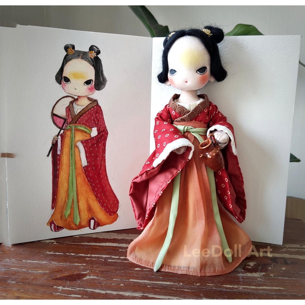 DIY thêu búp bê nhồi bông HANDMADE- KIT nguyên liệu may thủ công búp bê mỹ nhân cổ trang- bách hóa na na