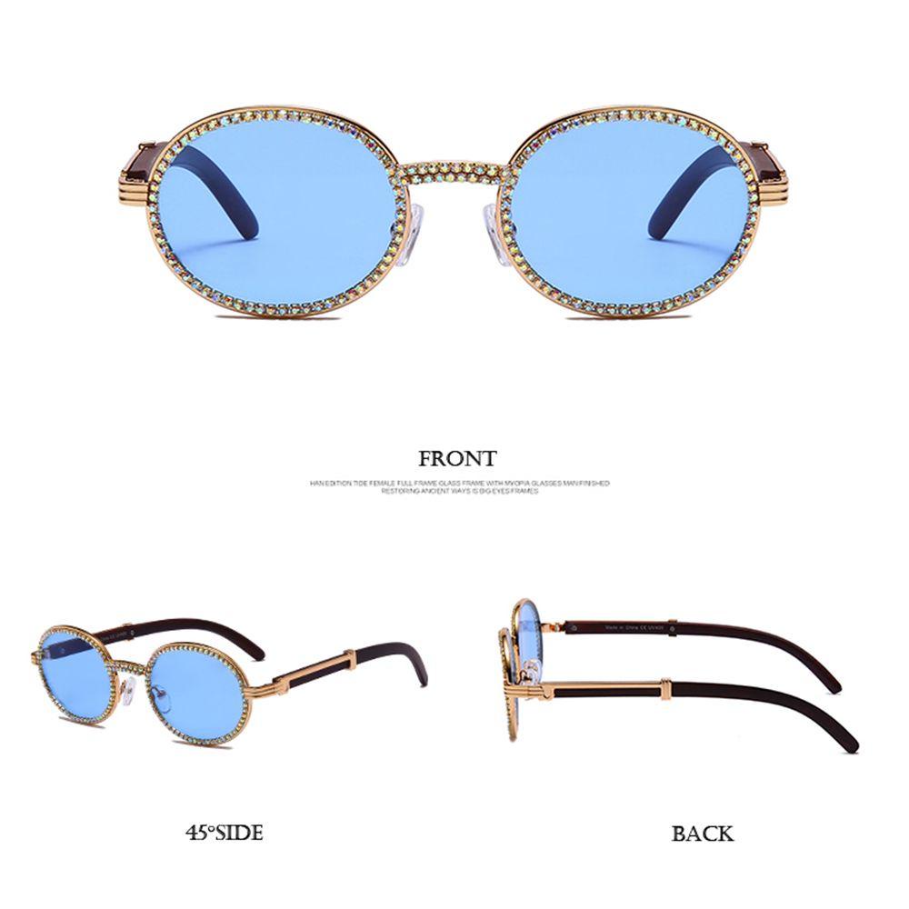 Kính Mát Gọng Oval Tròn Bằng Gỗ Thời Trang Mùa Hè|Tấm Che Nắng Chất Lượng Cao