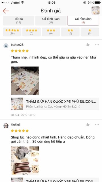 Thảm xốp gấp gọn XPE Mom Trusted kích thước 1m8 x 2.0m