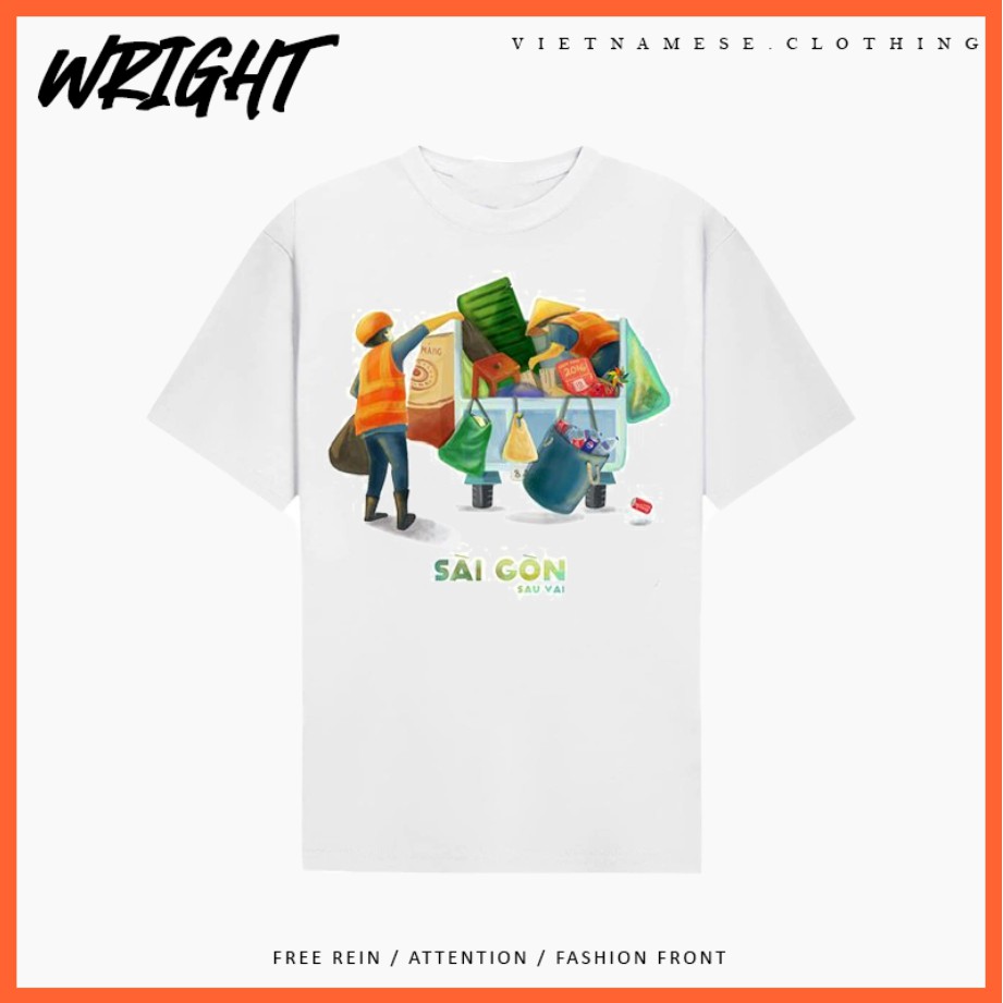 fVoa /Áo Phông Tay Lỡ Cô Lao Công Văn Hóa Sài Gòn Việt Nam Unisex Form Rộng Chất Cotton!