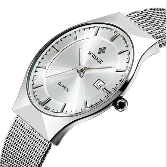 Đồng hồ nam WWOOR dây lưới thép 8016