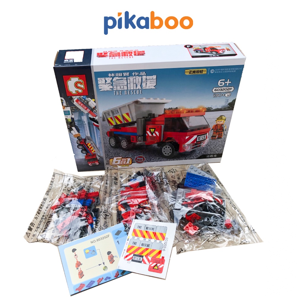 Đồ chơi xếp hình lắp ráp mô hình phương tiện giao thông cho bé Pikaboo chắc khỏe cao cấp an toàn cho trẻ
