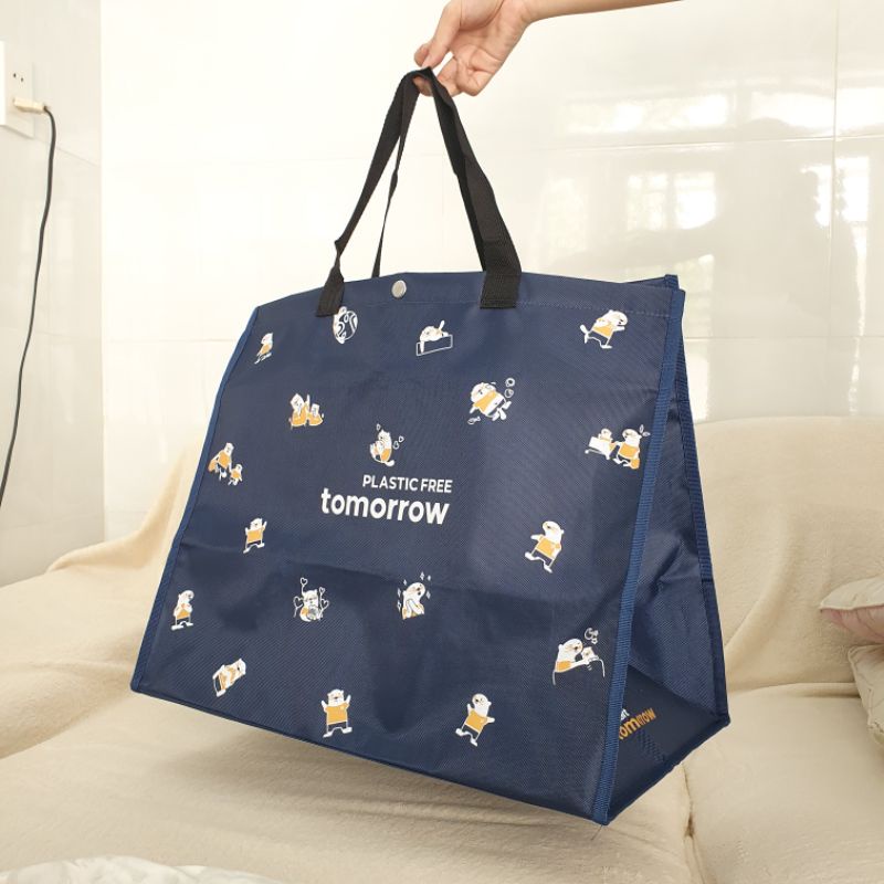 Túi Vải Nylon Không Thấm Nước Dày Size To Lớn Có Quai Xách Đựng Đồ Hàng Hóa Về Quê Quần Áo Du Lịch - túi dứa bạt mua sắm