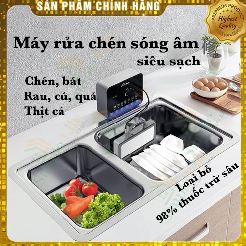 [FreeShip - Bảo Hành] MÁY RỬA CHÉN, rau, củ, quả, thịt, cá bằng SÓNG SIÊU ÂM siêu mạnh cảm ứng thông minh