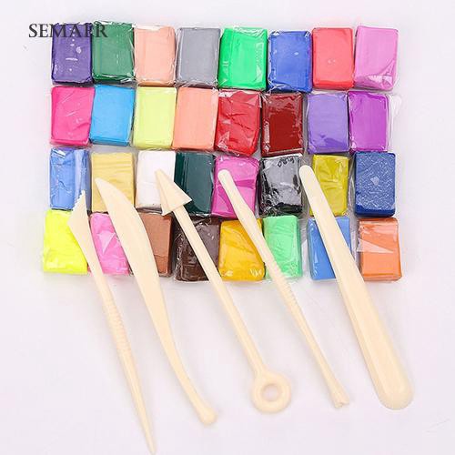 ☆ Kid Educational Toy Molding Modeling 32 Colors Oven Bake Polymer Clay Block Set