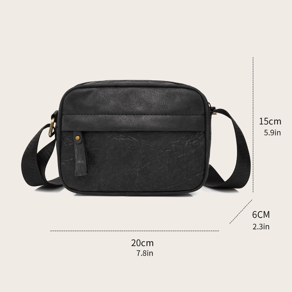 Túi đeo chéo messenger size mini phối da cao cấp unisex cho nam nữ